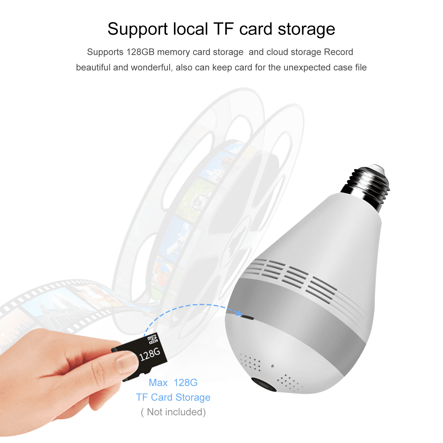 Hot Sale bulb CCTV 360 Degree VR Wireless Light Panoramic IP bulb camera Two Way Talk 1080P V380 H.265 Indoor Fisheye