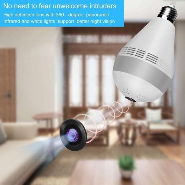 Hot Sale bulb CCTV 360 Degree VR Wireless Light Panoramic Wifi Bulb Camera Two Way Talk 1080P V380 H.265 Indoor Fisheye