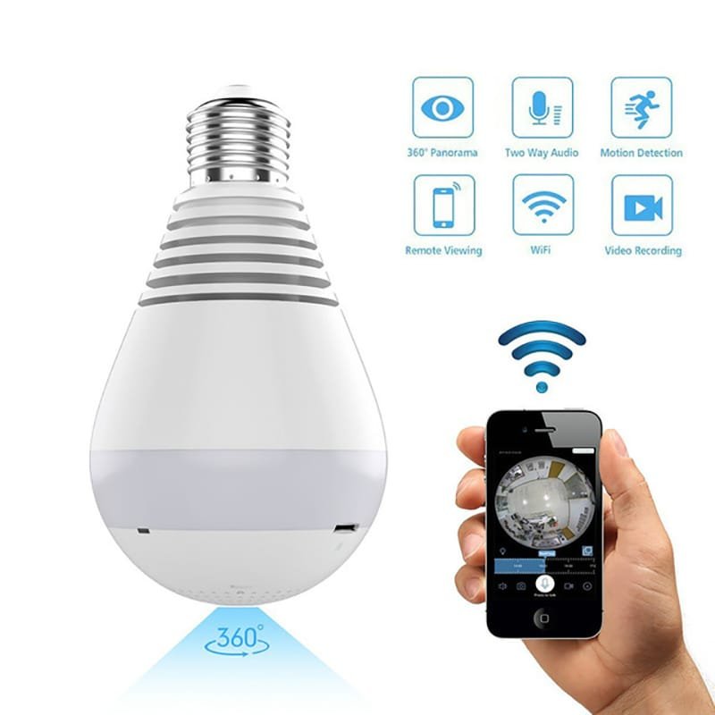 Hot Sale bulb CCTV 360 Degree VR Wireless Light Panoramic Wifi Bulb Camera Two Way Talk 1080P V380 H.265 Indoor Fisheye