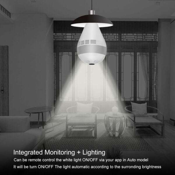 Hot Sale bulb CCTV 360 Degree VR Wireless Light Panoramic Wifi Bulb Camera Two Way Talk 1080P V380 H.265 Indoor Fisheye