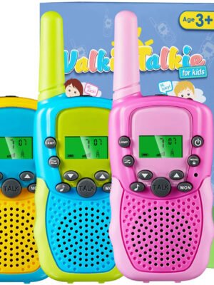 Kids Walkie Talkie Two Ways Radio Toy 3 Miles Range 22 Channels Built in Flash Light for Kids
