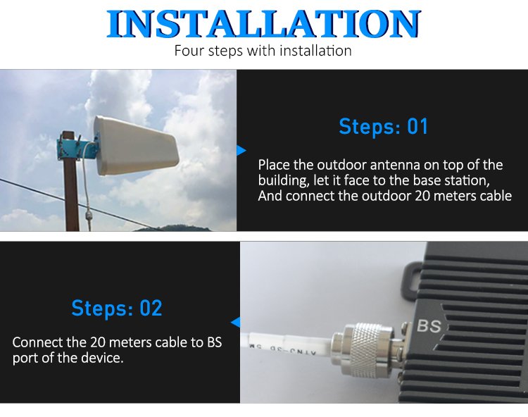 three mobile signal installation