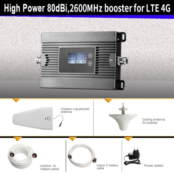 80dB High Gain LTE 2600MHz Mobile Booster 4G Signal Amplifier